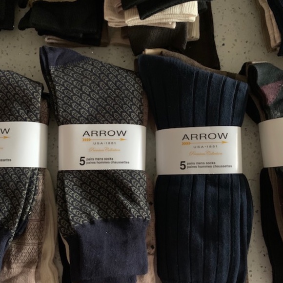 Arrow USA 1851 Premium Collection 5 Pair Socks Men’s (Shoe Size 7-12) Assorted - Picture 4 of 12